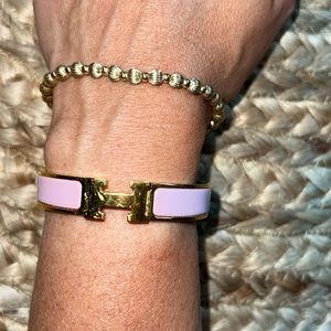 Hermes light pink clic clack H bangle